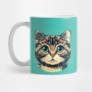 Happy Colorful Cat Face Surprise - Love Cats Mug